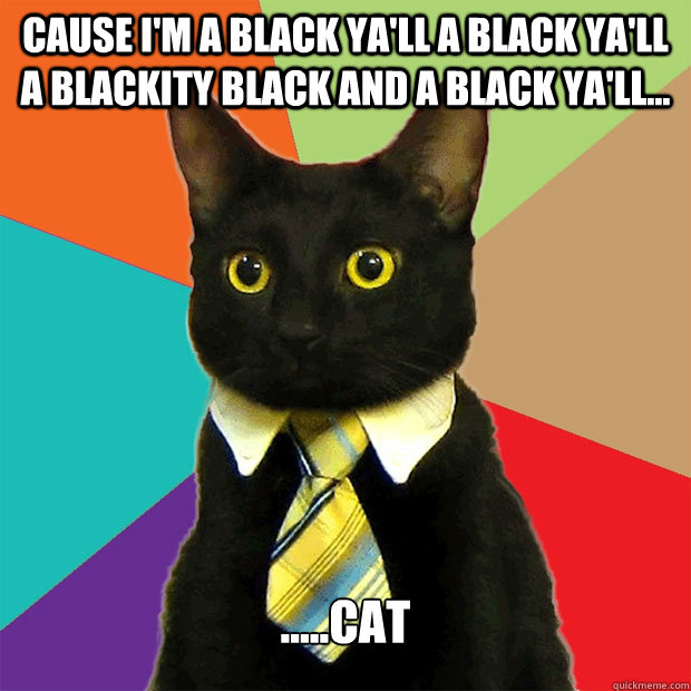 Cause I'm a Black Ya'll A Black Ya'll A Blackity Black And A Black Ya'll... .....Cat  Business Cat
