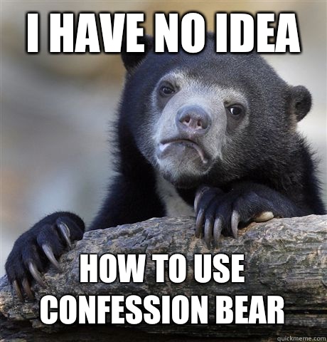 I HAVE NO IDEA HOW TO USE CONFESSION BEAR  Confession Bear