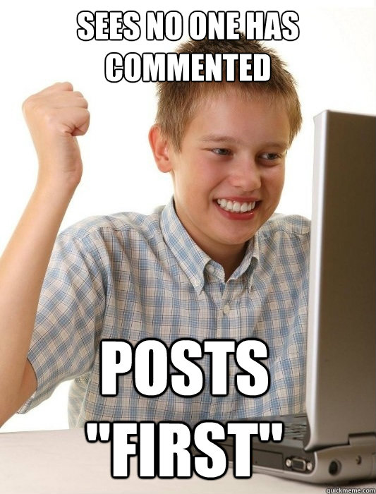 Sees no one has commented  posts 
