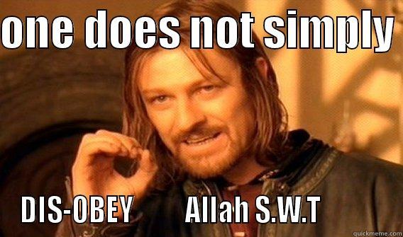 ONE DOES NOT SIMPLY  DIS-OBEY          ALLAH S.W.T            One Does Not Simply