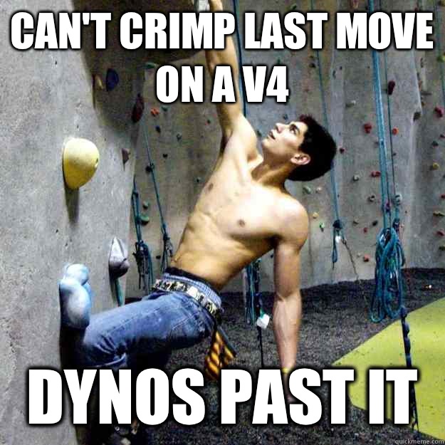 Can't crimp last move on a v4 Dynos past it  