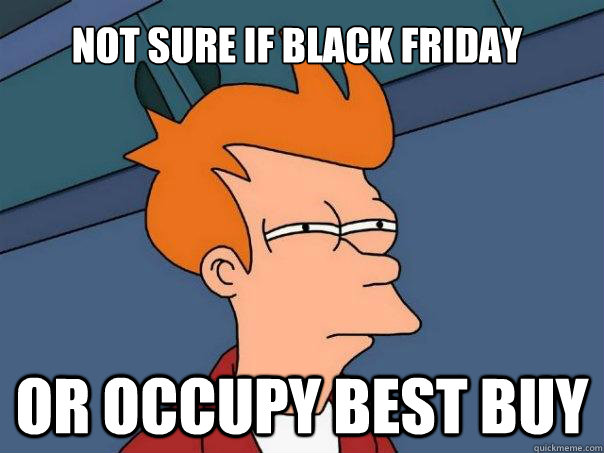 Not sure if Black Friday Or Occupy Best Buy  Futurama Fry
