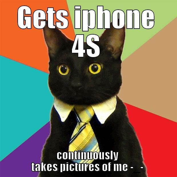 GETS IPHONE 4S CONTINUOUSLY TAKES PICTURES OF ME -_- Business Cat