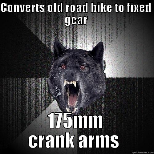 CONVERTS OLD ROAD BIKE TO FIXED GEAR 175MM CRANK ARMS  Insanity Wolf