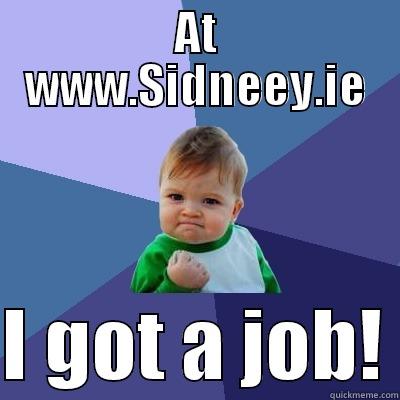 AT WWW.SIDNEEY.IE  I GOT A JOB! Success Kid