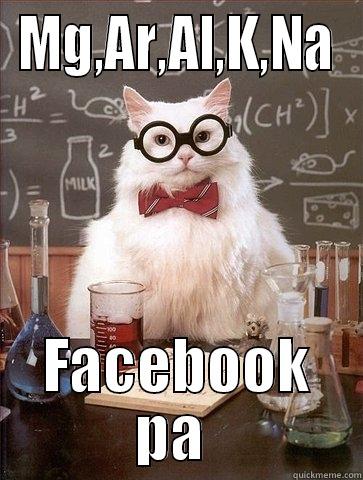 MG,AR,AL,K,NA FACEBOOK PA  Chemistry Cat