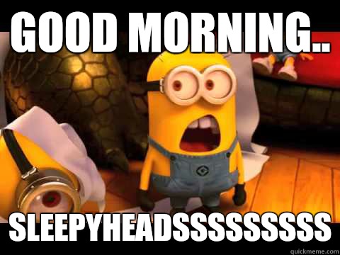 Good morning.. Sleepyheadsssssssss - Good morning.. Sleepyheadsssssssss  minion