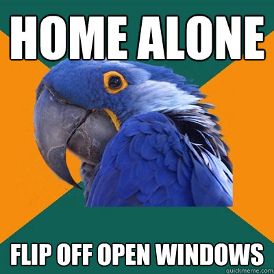 home alone flip off open windows - home alone flip off open windows  Paranoid Parrot