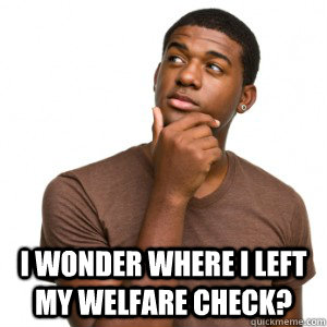  I Wonder where I left my welfare check? -  I Wonder where I left my welfare check?  Typical