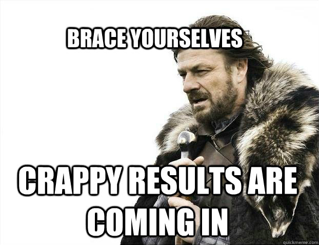 BRACE YOURSELves crappy results are coming in  BRACE YOURSELF SOLO QUEUE