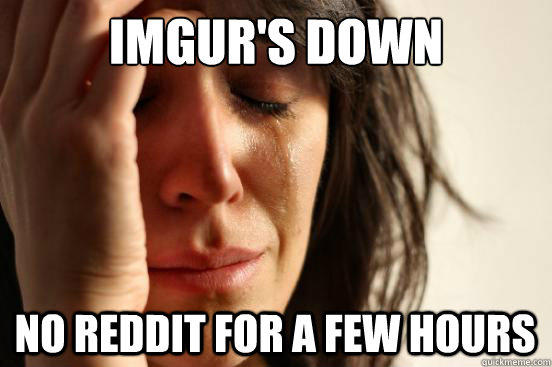 Imgur's down no reddit for a few hours  First World Problems