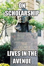 on scholarship lives in the avenue  Ironic GWU
