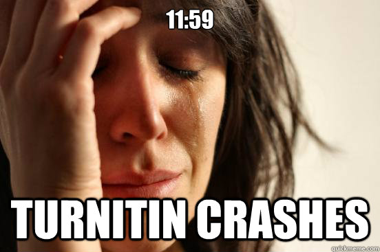 11:59 Turnitin crashes  First World Problems
