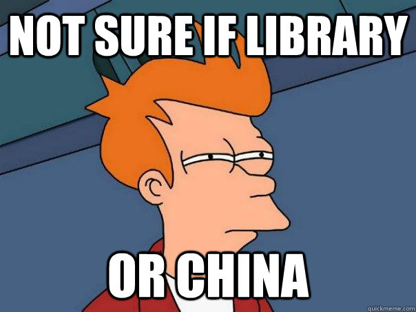 Not Sure if library or china  Futurama Fry