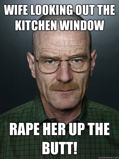 wife looking out the kitchen window rape her up the butt!   Advice Walter White