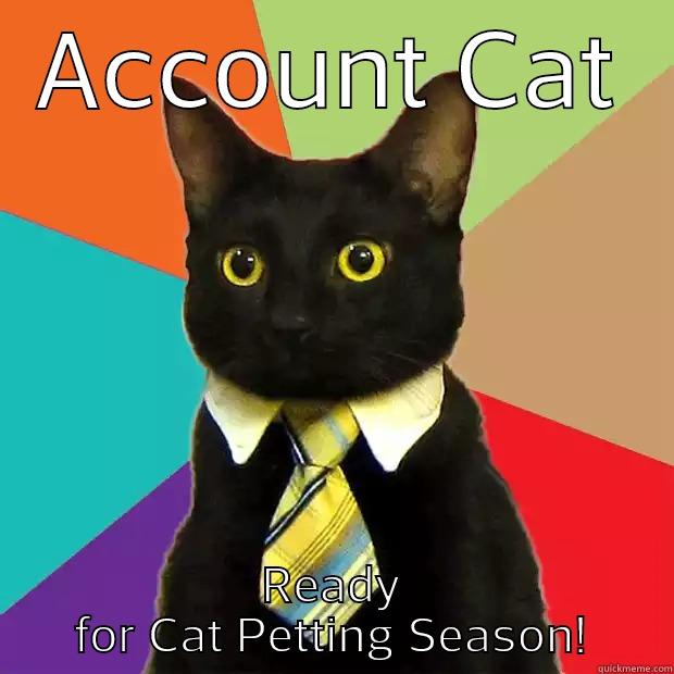 ACCOUNT CAT READY FOR CAT PETTING SEASON! Business Cat