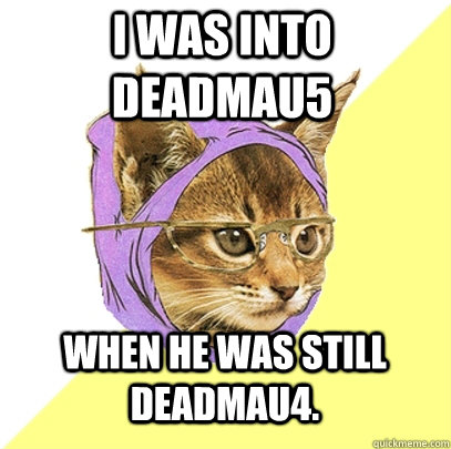 I was into Deadmau5 when he was still deadmau4.  Hipster Kitty