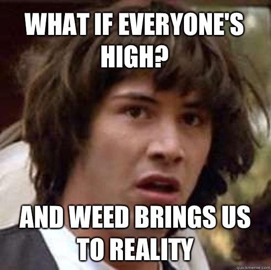 What if everyone's high? And weed brings us to reality  - What if everyone's high? And weed brings us to reality   conspiracy keanu