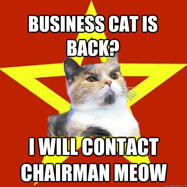 Business Cat is back? I will contact chairman meow - Business Cat is back? I will contact chairman meow  Lenin Cat