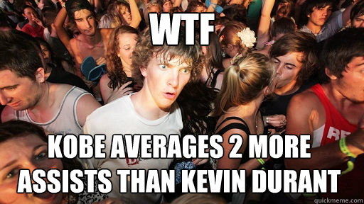 wtf  kobe averages 2 more assists than kevin durant  Sudden Clarity Clarence