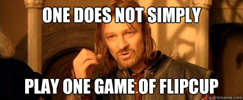 One does not simply play one game of flipcup  One Does Not Simply