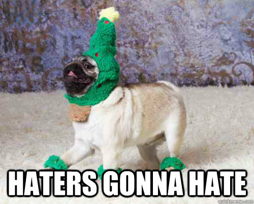  HATERS GONNA HATE  Christmas Pug