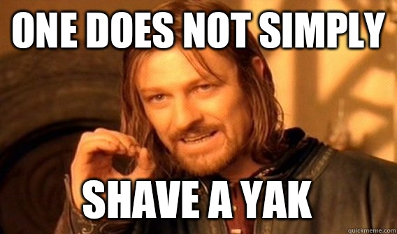 ONE DOES NOT SIMPLY SHAVE A YAK  One Does Not Simply