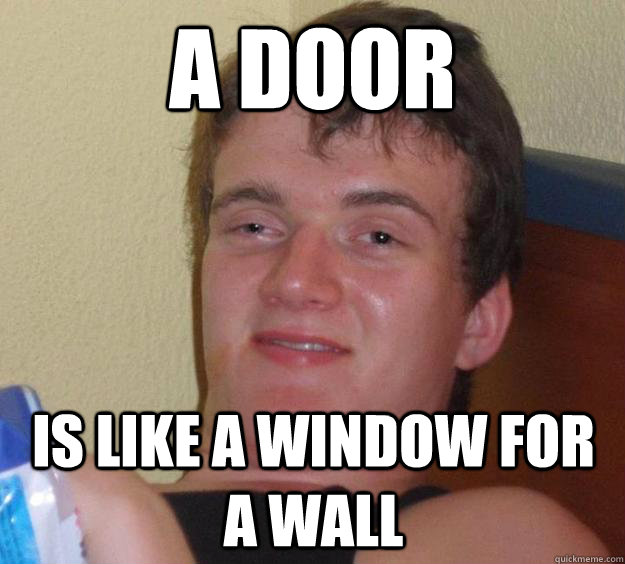 A door is like a window for a wall  10 Guy
