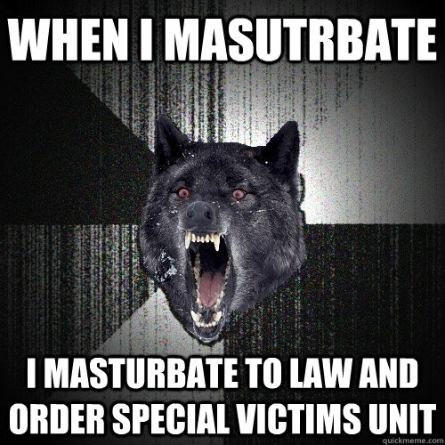 WHEN I MASUTRBATE I MASTURBATE TO LAW AND ORDER SPECIAL VICTIMS UNIT  Insanity Wolf