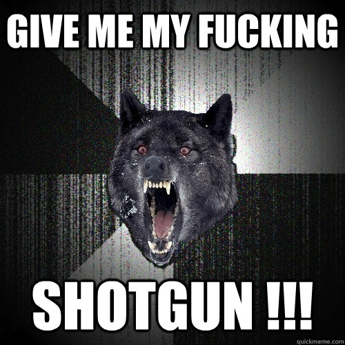 GIVE ME MY FUCKING SHOTGUN !!!  Insanity Wolf