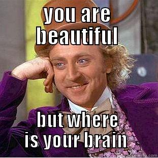 YOU ARE BEAUTIFUL BUT WHERE IS YOUR BRAIN  Condescending Wonka