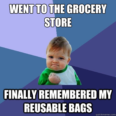 Went to the grocery store finally remembered my reusable bags  Success Kid