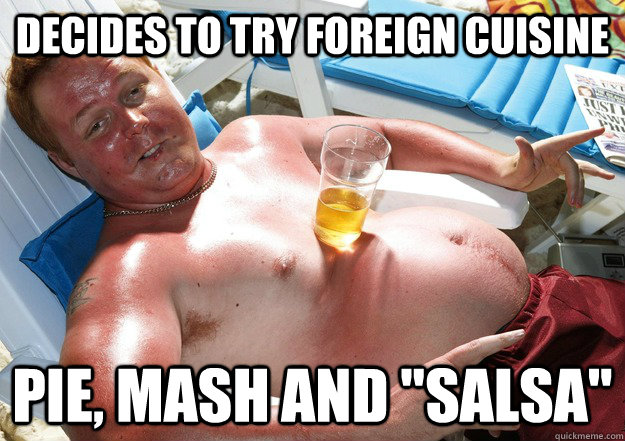 decides to try foreign cuisine Pie, mash and 