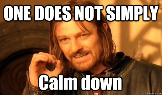 ONE DOES NOT SIMPLY Calm down   One Does Not Simply