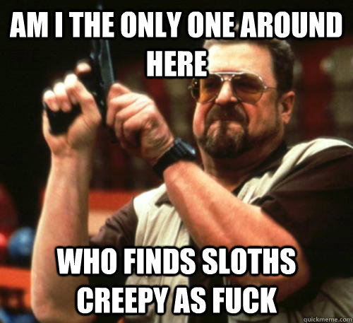 Am i the only one around here who finds sloths creepy as fuck  Am I The Only One Around Here