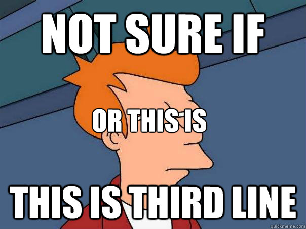 Not sure if this is third line or this is  Futurama Fry