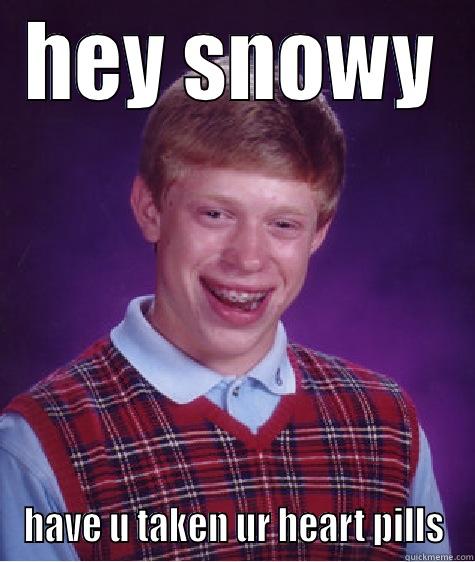 HEY SNOWY HAVE U TAKEN UR HEART PILLS Bad Luck Brian