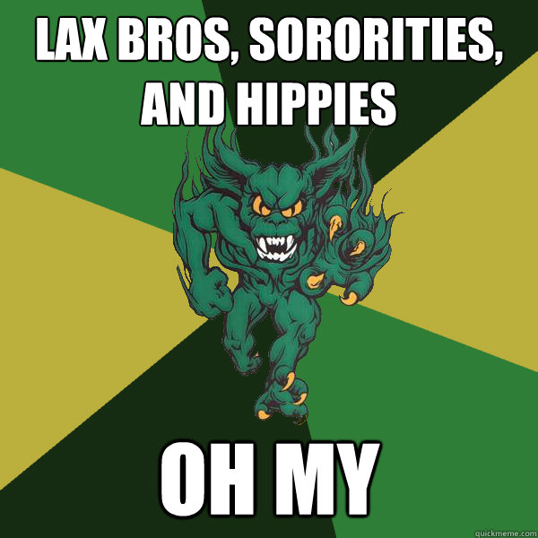 Lax bros, sororities, and hippies OH my   Green Terror