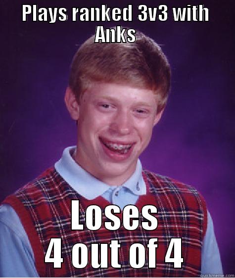 PLAYS RANKED 3V3 WITH ANKS LOSES 4 OUT OF 4 Bad Luck Brian