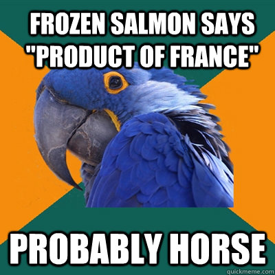 Frozen salmon says 