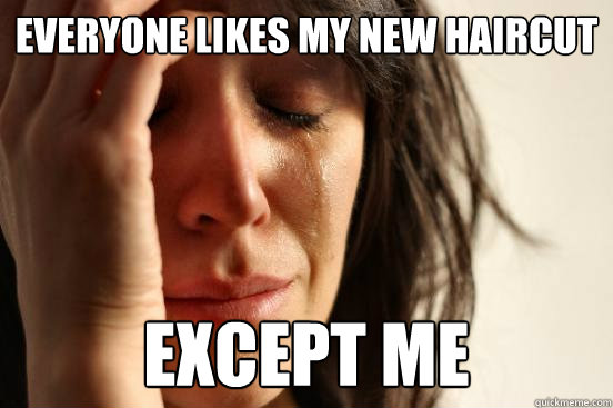 Everyone likes my new haircut Except me  First World Problems