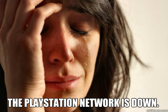 The Playstation Network is down.   First World Problems