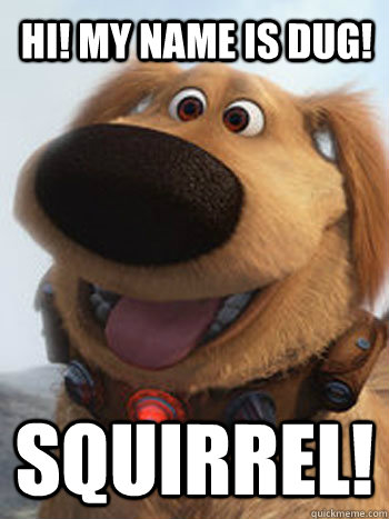 Hi! My name is Dug! squirrel!  