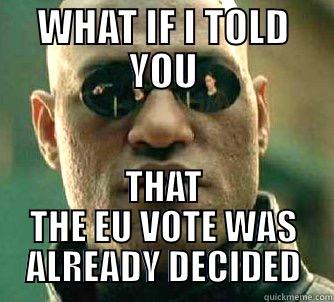 WHAT IF I TOLD YOU THAT THE EU VOTE WAS ALREADY DECIDED Matrix Morpheus