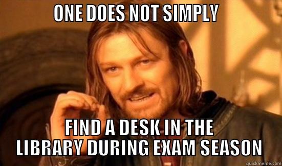             ONE DOES NOT SIMPLY               FIND A DESK IN THE LIBRARY DURING EXAM SEASON Boromir