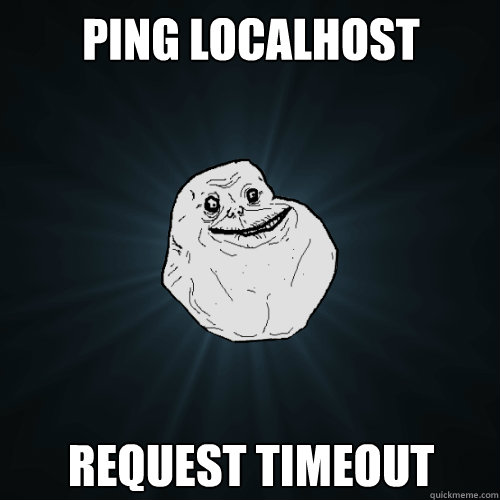 ping localhost Request timeout  Forever Alone