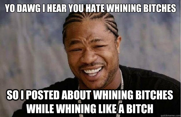 Yo dawg I hear you hate whining bitches So I posted about whining bitches while whining like a bitch  