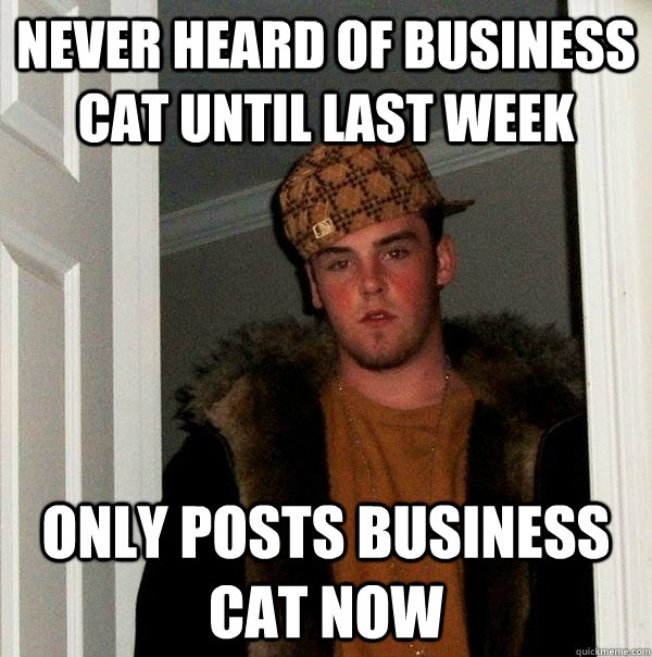 Never heard of business cat until last week Only posts business cat now - Never heard of business cat until last week Only posts business cat now  Scumbag Steve