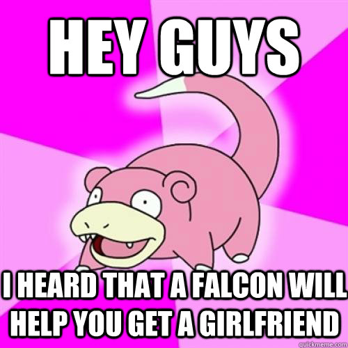 hey guys i heard that a falcon will help you get a girlfriend  Slow Poke