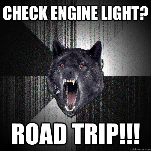 check engine light? road trip!!!  Insanity Wolf